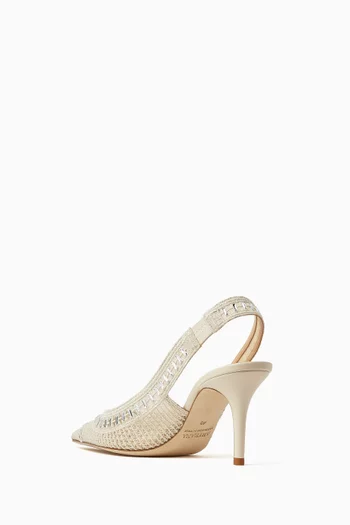 Trieste 75 Slingback Pumps in Crochet Mesh