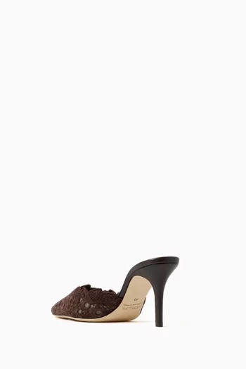 Amalfi 75 Mules in Crochet Lace