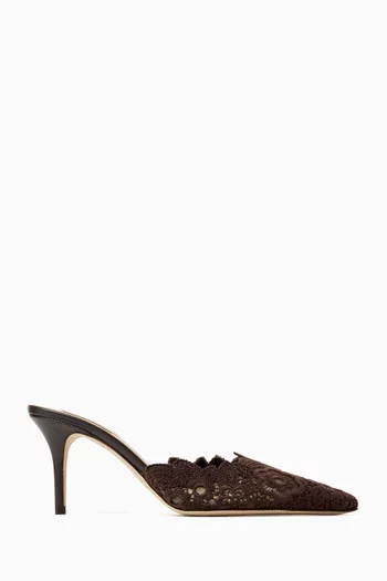Amalfi 75 Mules in Crochet Lace
