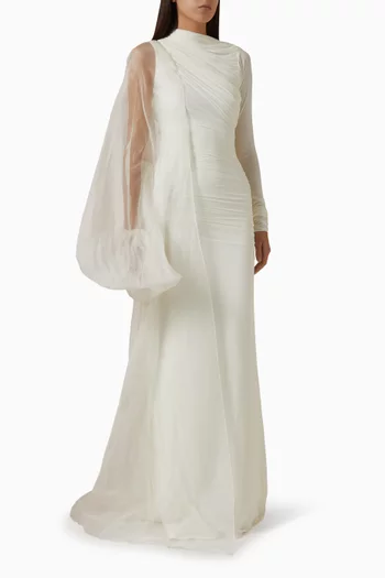 Mynah Draped Maxi Dress