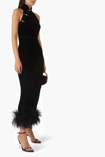Jillian Maxi Dress in Velvet