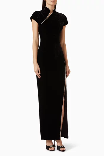 Delphine Maxi Dress in Velvet