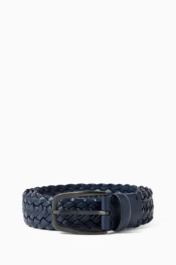 Braided Belt in Leather