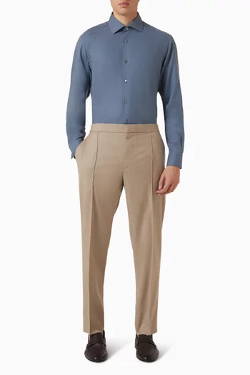 Button-up Shirt in Cotton Blend