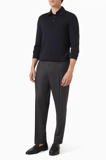 Straight-leg Pants in Wool Blend