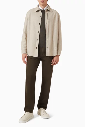 Button-up Overshirt in Cashmere Blend