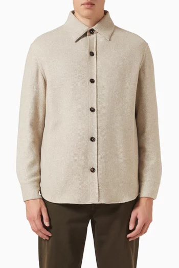 Button-up Overshirt in Cashmere Blend