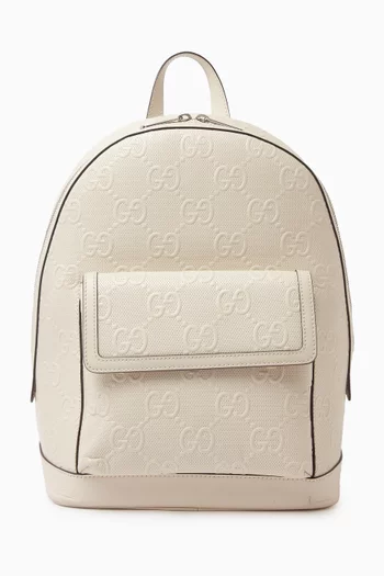 Jumbo GG Embossed Backpack in Leather