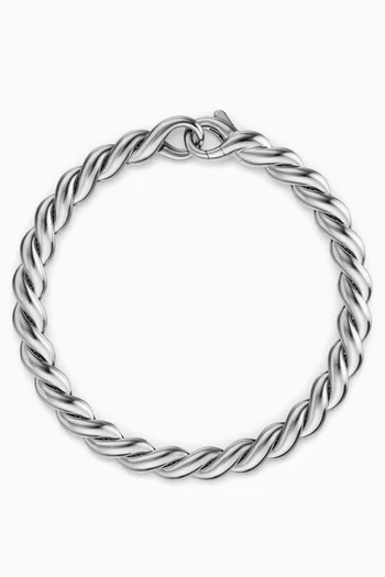Sculpted Cable Chain Bracelet in Sterling Silver