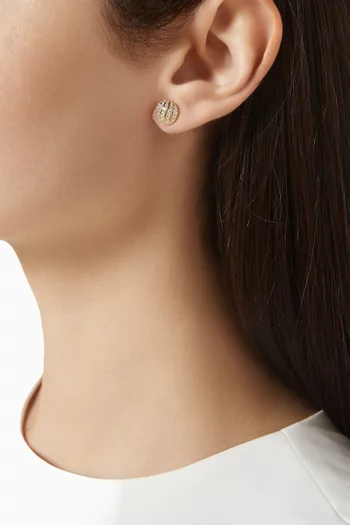 Sculpted Cable Diamond Stud Earrings in 18kt Gold