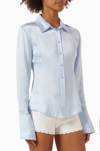 Bianca Fitted Shirt in Satin