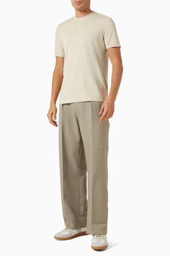 Relaxed Fit Pleated Pocket Pants