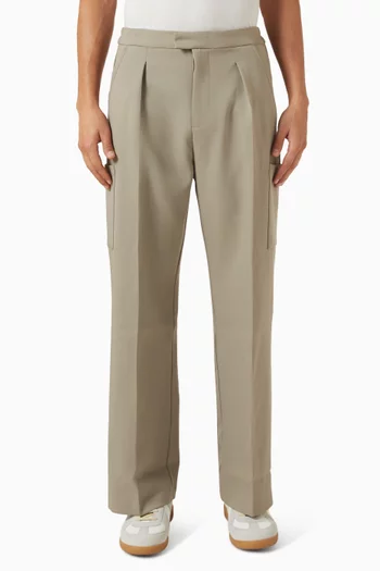 Relaxed Fit Pleated Pocket Pants
