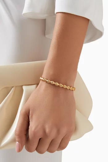 Peridot Bangle in Brushed 18kt Yellow Gold