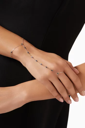 Sapphire Hand Chain Bracelet in 18kt White Gold