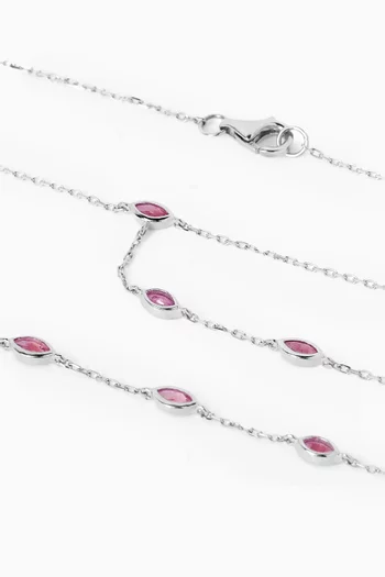 Sapphire Hand Chain Bracelet in 18kt White Gold