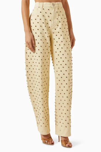 Eloise Rhinestone-embellished Jeans in Denim