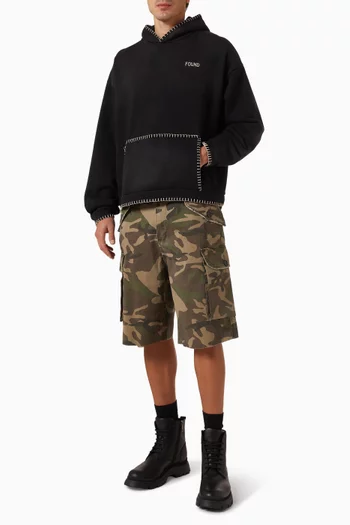 Distressed Logo Hoodie in Cotton