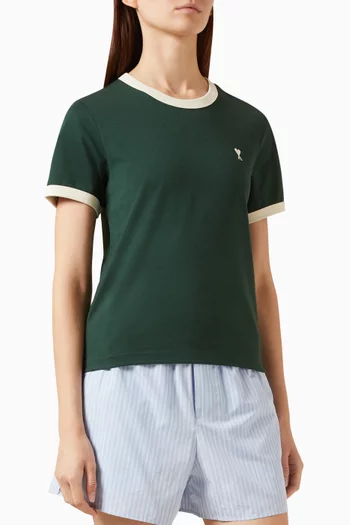 Contrasted Ami de Coeur T-shirt in Cotton