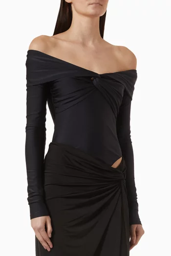 Kendall Off-shoulder Bodysuit in Lycra