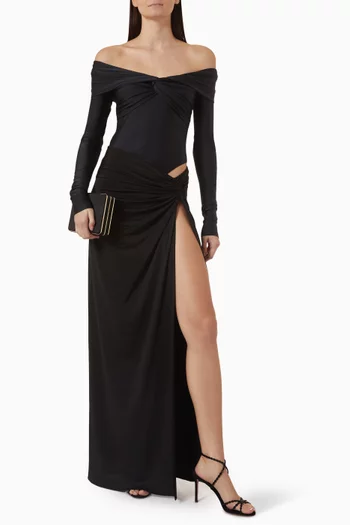 Zohra Twist-detail Skirt in Jersey