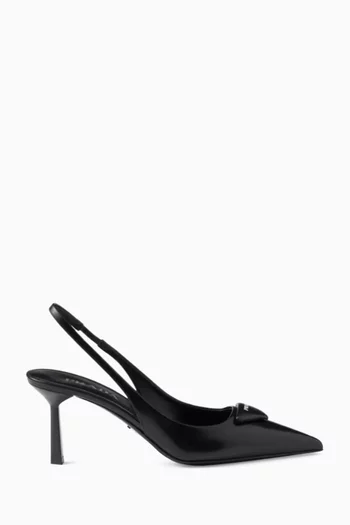 Slingback 75 Pumps in Brushed Leather