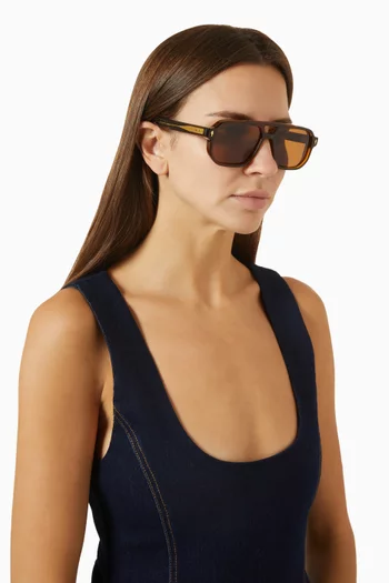 Evans Aviator Sunglasses in Acetate