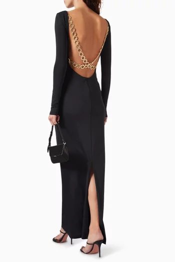 Tilly Open Back Chain Maxi Dress