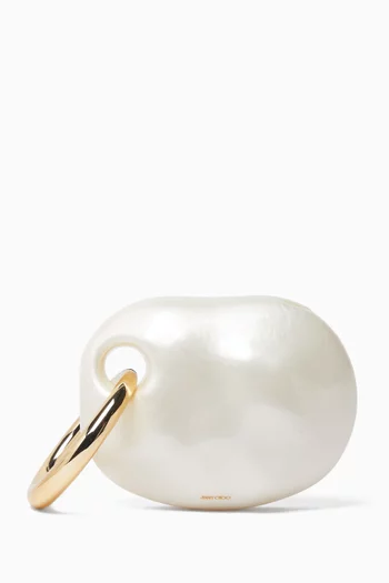 Oyster Minaudière with Bracelet Handle in Natural Plexiglass