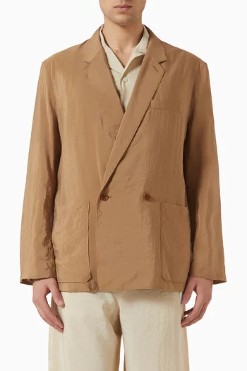 Double-breasted Blazer in Silk Blend