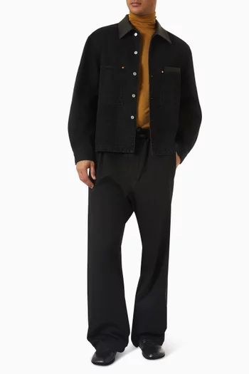Turtleneck Top in Wool Silk Jersey