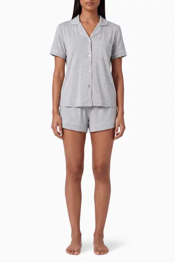 Button-up Pyjama Shirt & Shorts Set