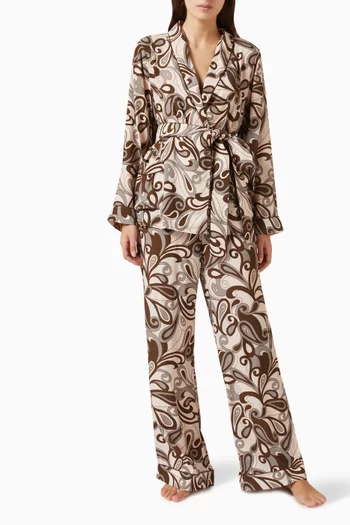 60s Swirl Long Pyjama Set