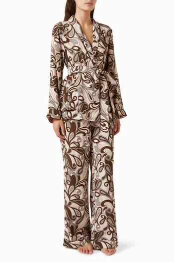 60s Swirl Long Pyjama Set