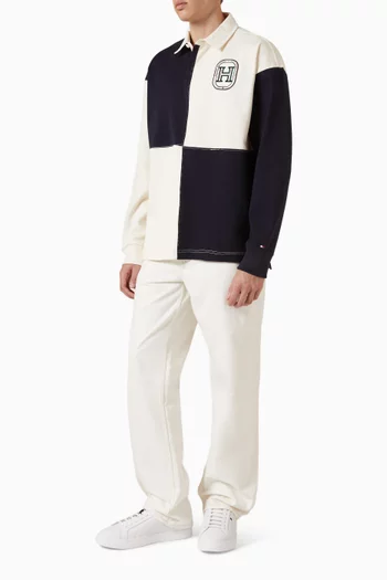 Varsity Colour-Blocked Rugby Shirt in Cotton