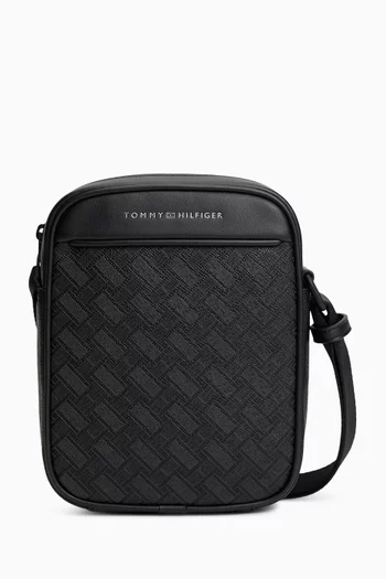 Modern Textured Flag Crossbody Reporter Bag