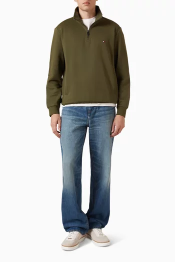 Logo Zip Sweatshirt in Jersey