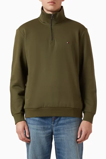 Logo Zip Sweatshirt in Jersey