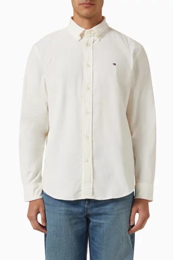Flag Embroidery Shirt in Corduroy