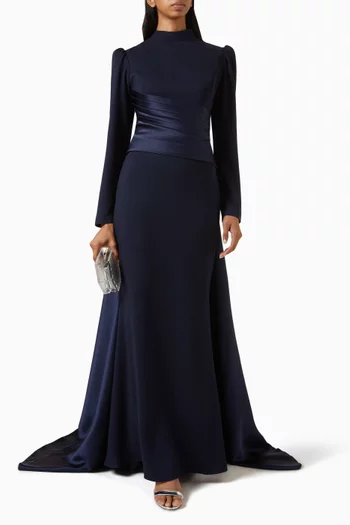 High-neck Train Gown