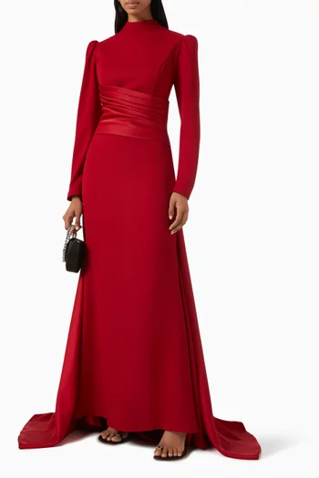 High-neck Train Gown