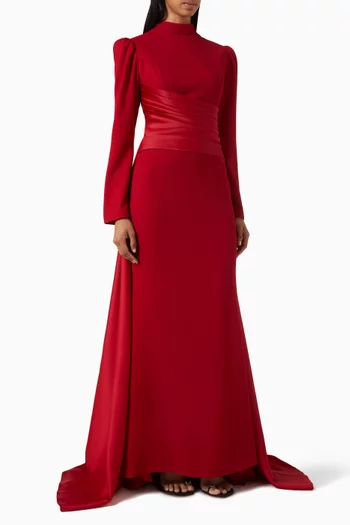 High-neck Train Gown