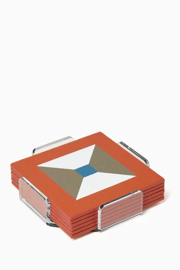 Stella Coasters in Leather, Set of 6