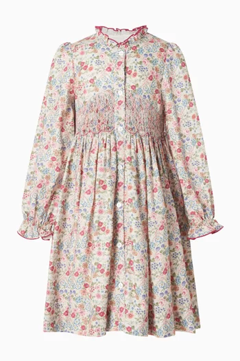 Lola Smocked Dress in Cotton