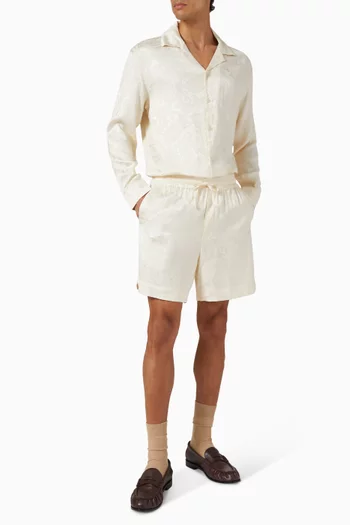 Elastic Jacquard Paisley Shorts