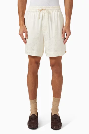 Elastic Jacquard Paisley Shorts