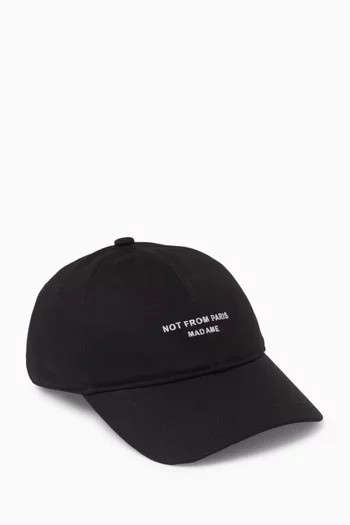 Slogan Embroidered Cap in Cotton
