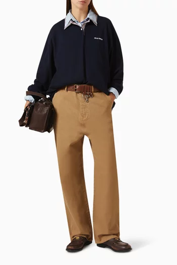 Straight-leg Pants in Gabardine