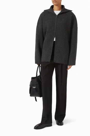 Veda Oversized Zip Cardigan in Wool