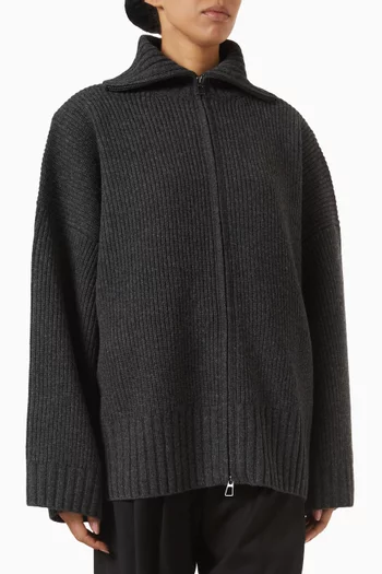 Veda Oversized Zip Cardigan in Wool